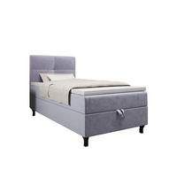 BOXBETT LIMBA mit Matratze H3 und Topper 80x200 Monolith 70 - Hellblau, Holz/Textil (80/200cm) - Bedante