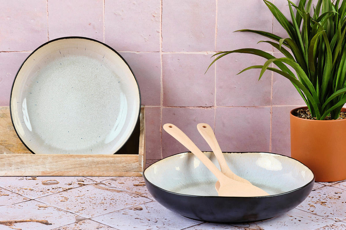 OBSTSCHALE Iris Ø27,5cm und Ø32,5cm - 2er-Set - Elfenbeinweiß - Weiß, Keramik (6.5cm) - Björn