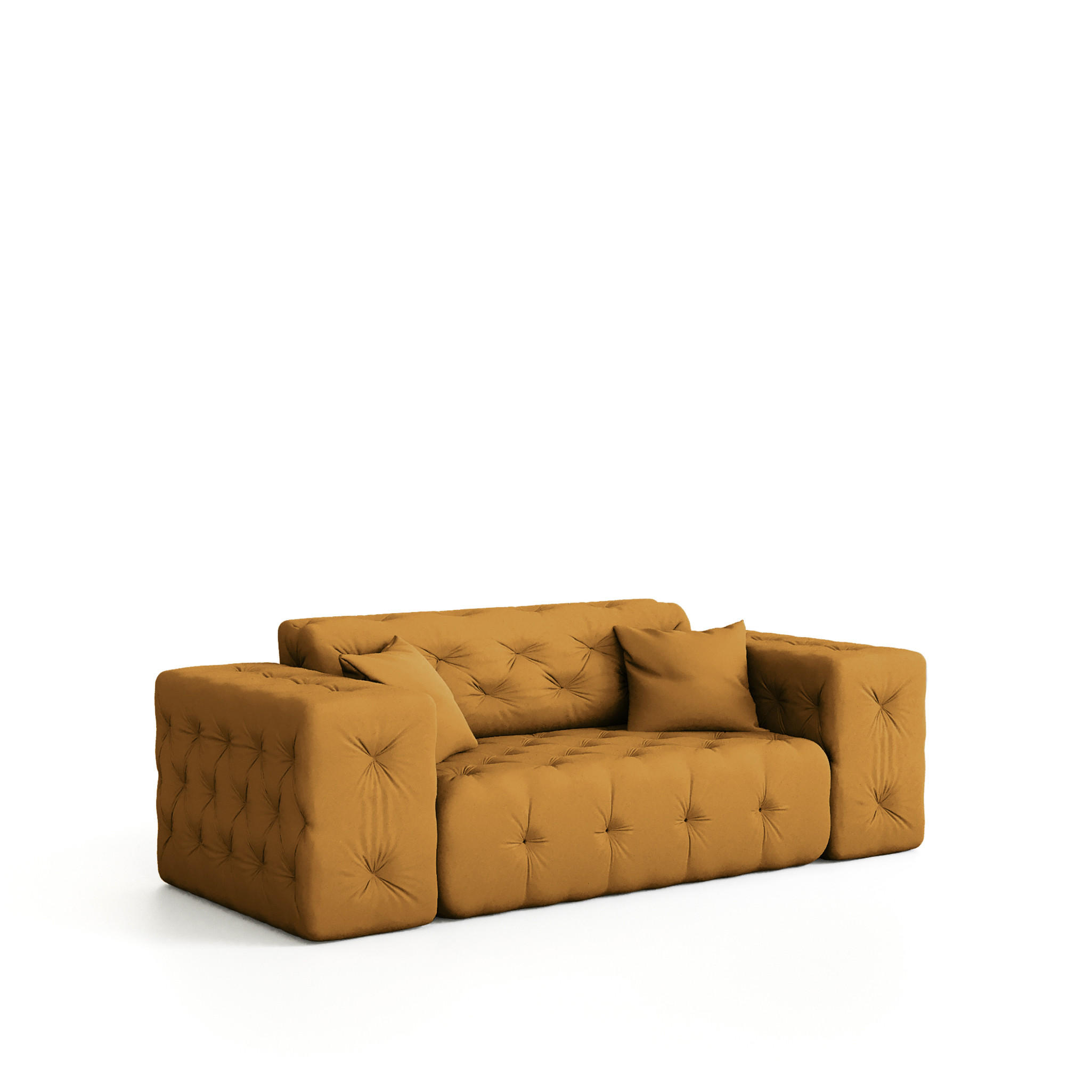 SOFA 2-sitzer Chantal - Dunkelgelb, Holzwerkstoff/Textil (186/78/96cm) - Fun Möbel