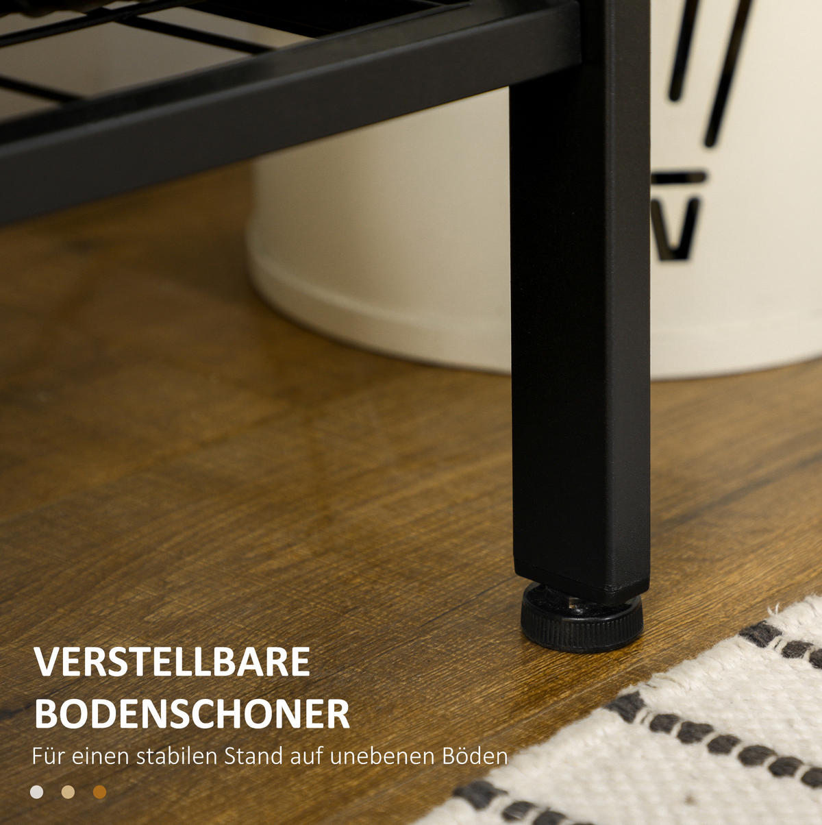 STANDGARDEROBE 100/40/185 cm mit 9 Haken, Sitzbank und Schuhablage - Braun, Holzwerkstoff (100/185/40cm) - BEAOK