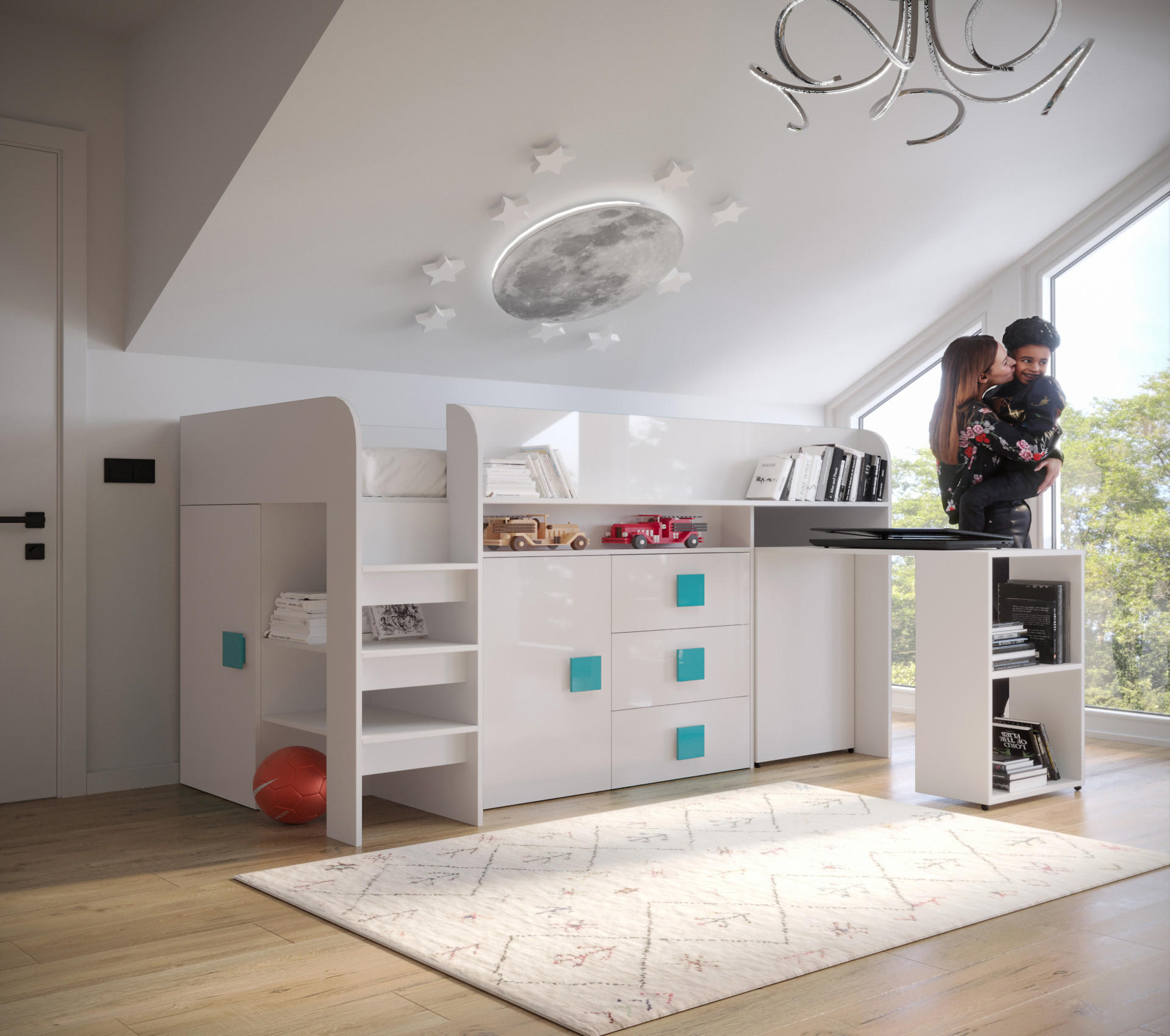 HOCHBETT 203,3/106,6/125 - Blau/Weiß, Holz (90/200cm) - MÖBEL KRYSPOL