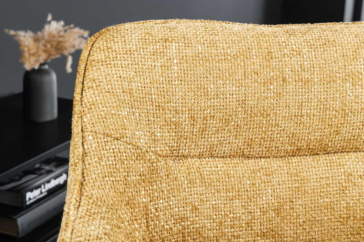 STUHL VERONA Strukturstoff Senfgelb 80 cm - Gelb/Schwarz, Textil/Metall (58/80/59cm) - riess-ambiente