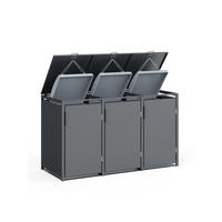 MÜLLTONNENBOX 3er, 198,5x80x116cm, Stahl, anthrazit - Grau, Kunststoff (80/175/120cm)