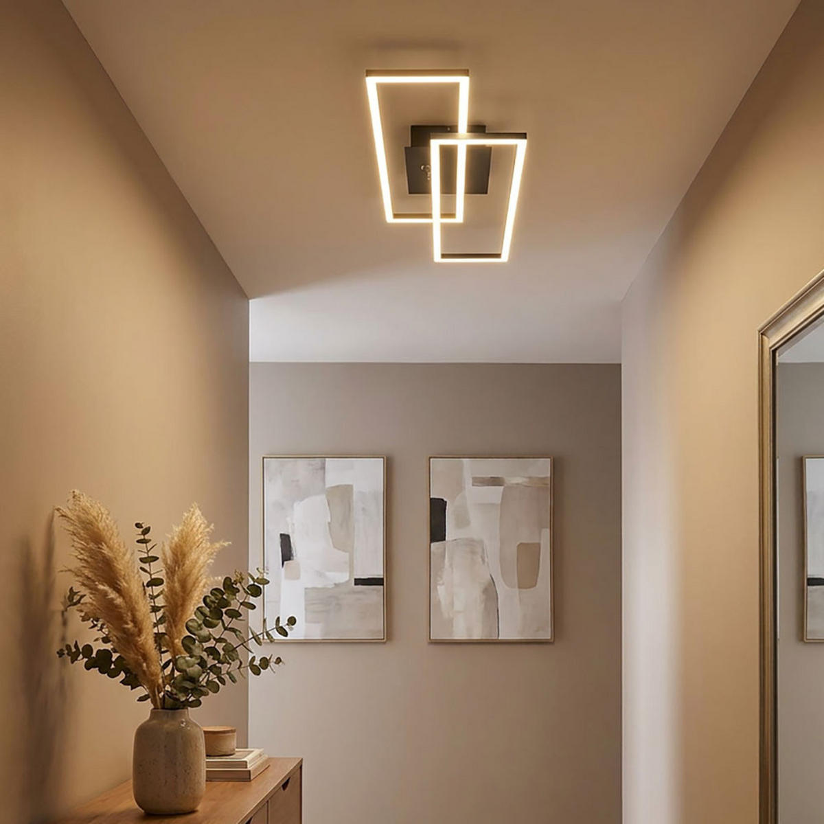 LED DECKENLEUCHTE Alu Gold Matt - Goldfarben, Metall (80/60/7.5cm) - Globo Lighting