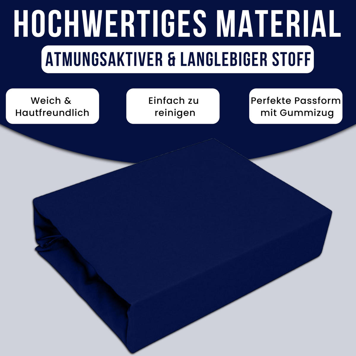 SPANNBETTLAKEN 160/200 cm, Jersey Elastisch 100 % Baumwolle Marineblau - Blau, Textil (160/200cm) - Best For Home