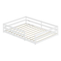 KINDERBETT Montessori 140/200 cm weiß mit Lattenrost - Weiß, Holz (140/200cm) - MIVRAY