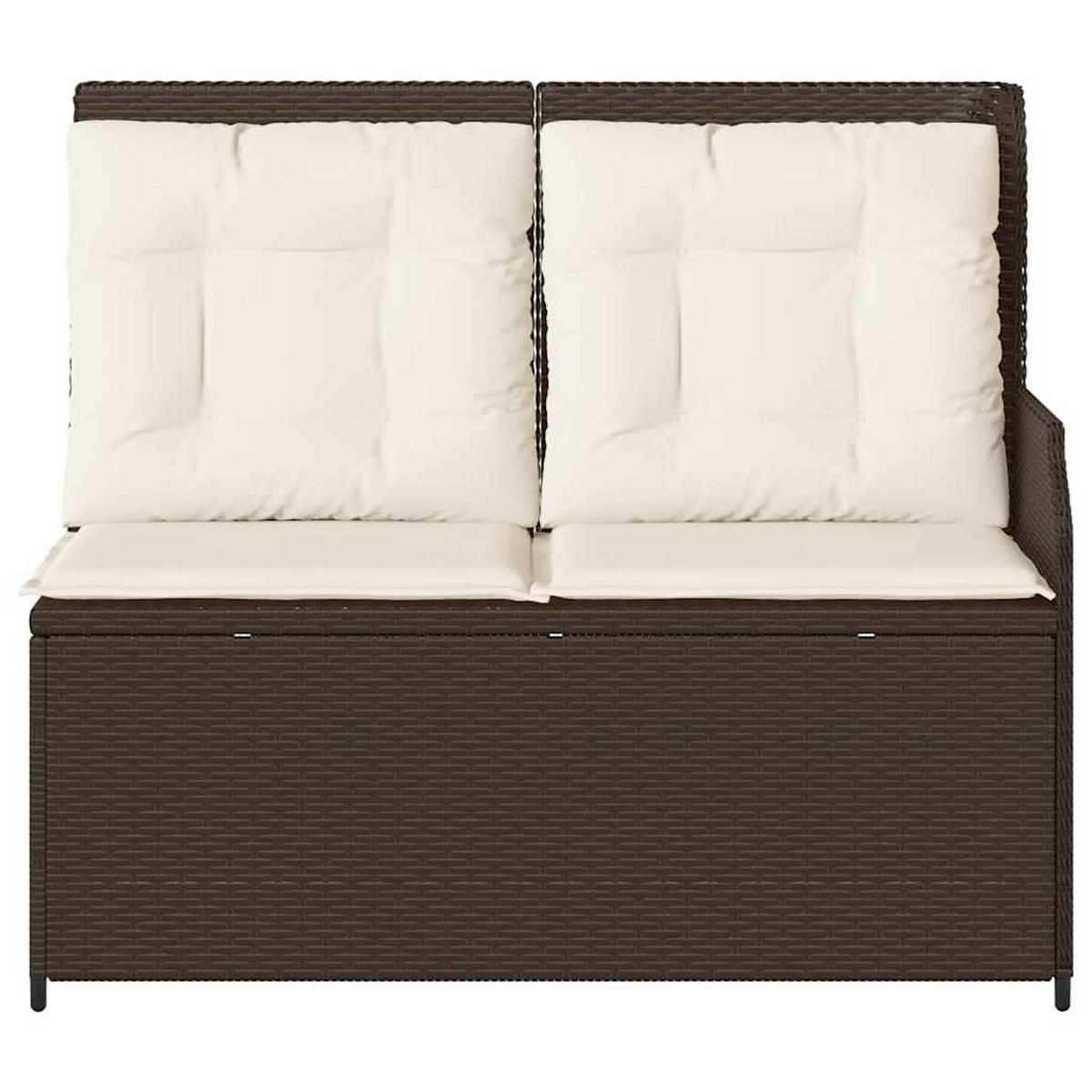 GARTENBANK Verstellbar mit Kissen Braun Poly Rattan - Braun, Kunststoff (95/95/110cm)