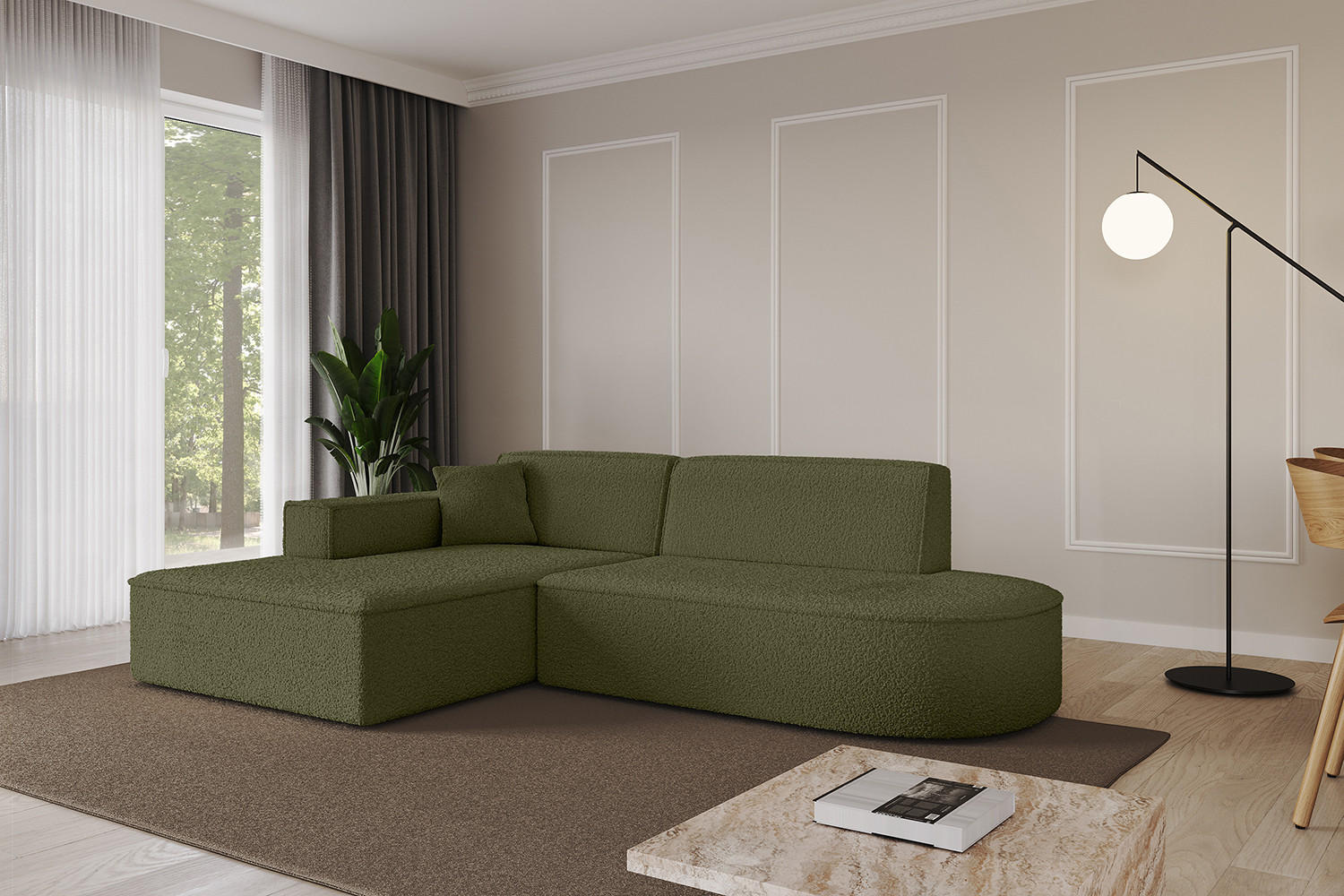 Thumbnail - Altdecor Ecksofa, Platin, Textil, 3-Sitzer, 232x165 cm, Wohnzimmer, Sofas & Couches, Wohnlandschaften, Ecksofas