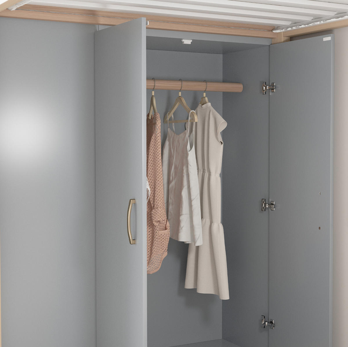 HOCHBETT 90/200 cm aus Holz mit Schubladen, Grau - Naturfarben, Holz (90/200cm) - OKMYHOME
