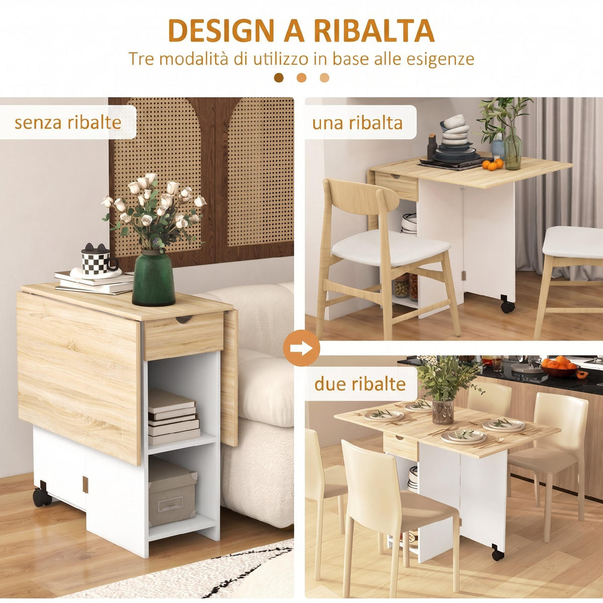 ESSTISCH Eiche, Weiß 1 Stück - Beige, Kunststoff (120/72/75cm) - GiPP