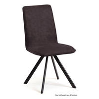 ESSZIMMERSTUHL (8er-Set) Datja 47x92x60 Schwarz/Espresso - Dunkelbraun/Schwarz, Kunststoff (60/92/47cm) - 58aufmkessel