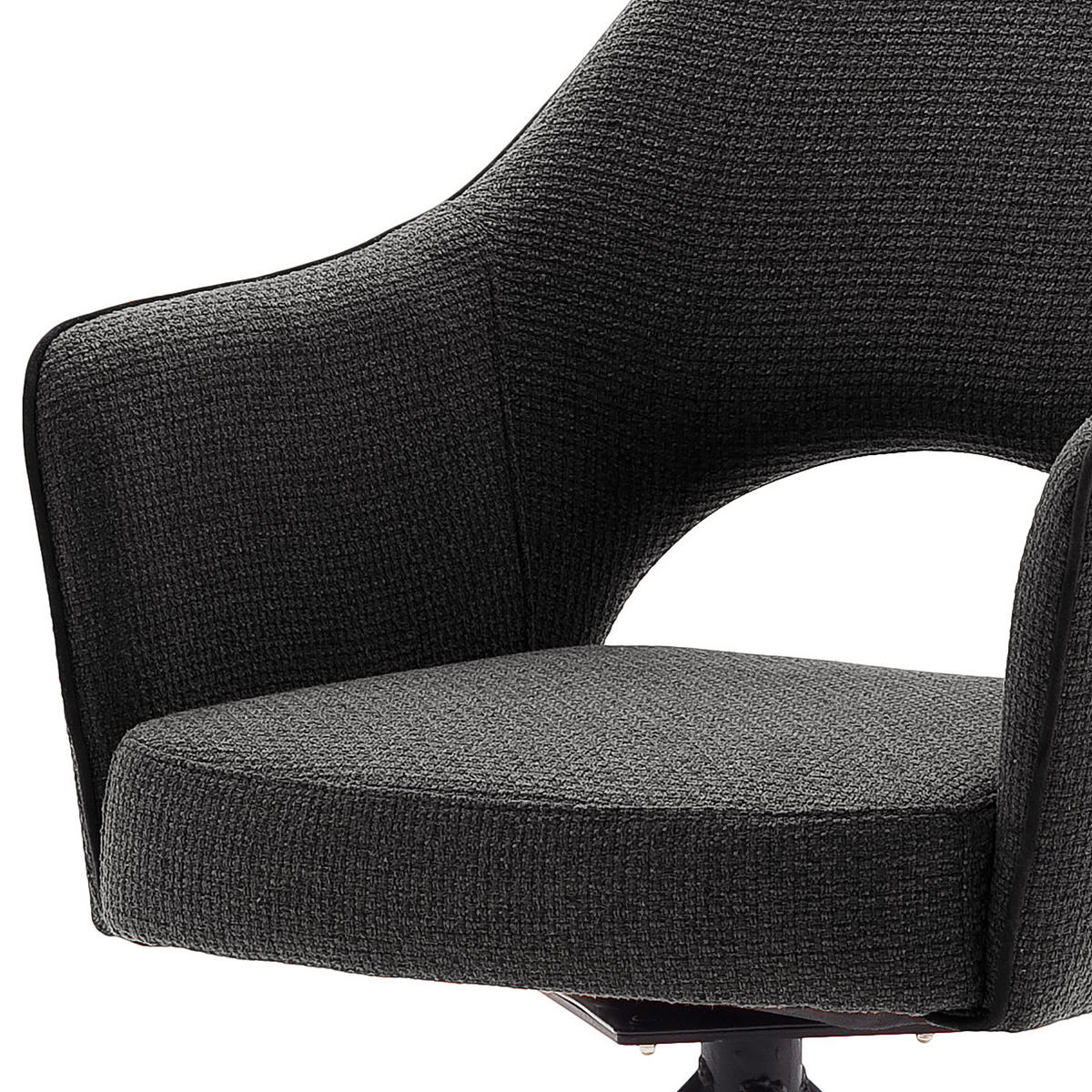 DREHBARER ARMLEHNENSTUHL - Anthrazit, Textil/Metall (64/85/61cm) - home24