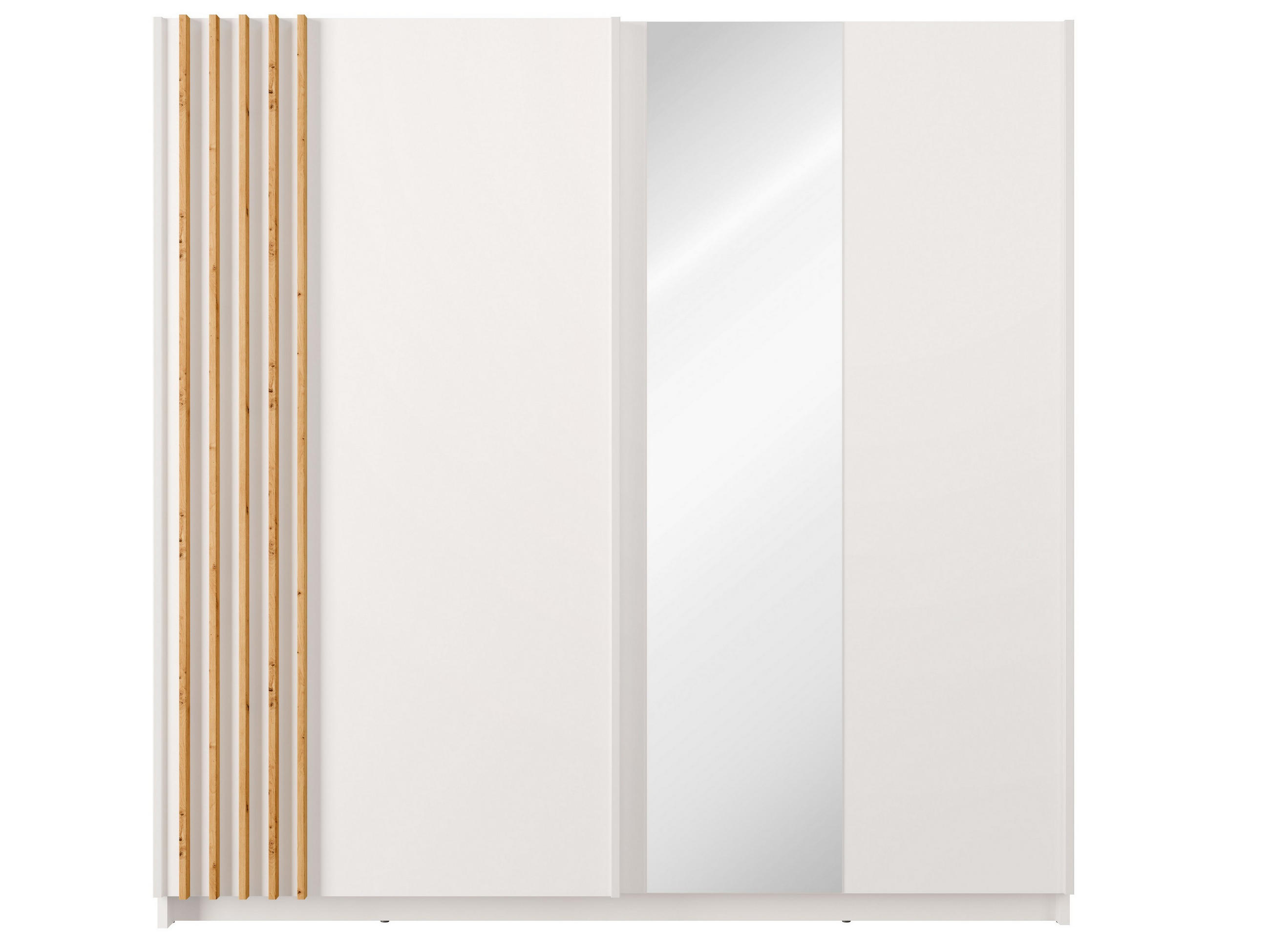 Masseno Schwebetürenschrank Weiß 200.6x198.5x62 cm