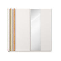 SCHWEBETÜRENSCHRANK RANOR 200,6/198,5/62cm 2-türig mit Spiegel Weiß - Eiche Artisan/Weiß, Holzwerkstoff (200.6/198.5/62cm) - MASSENO