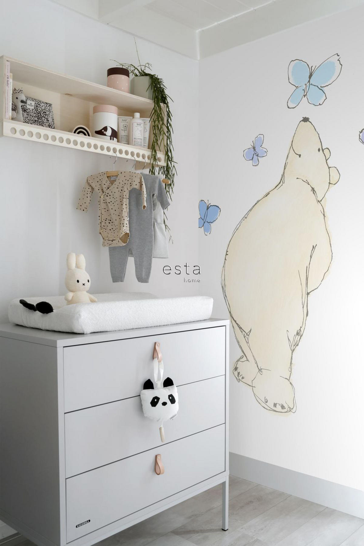 FOTOTAPETE Bär 139.5 x 270 cm - Beige, Papier (139.5/270cm) - ESTAhome