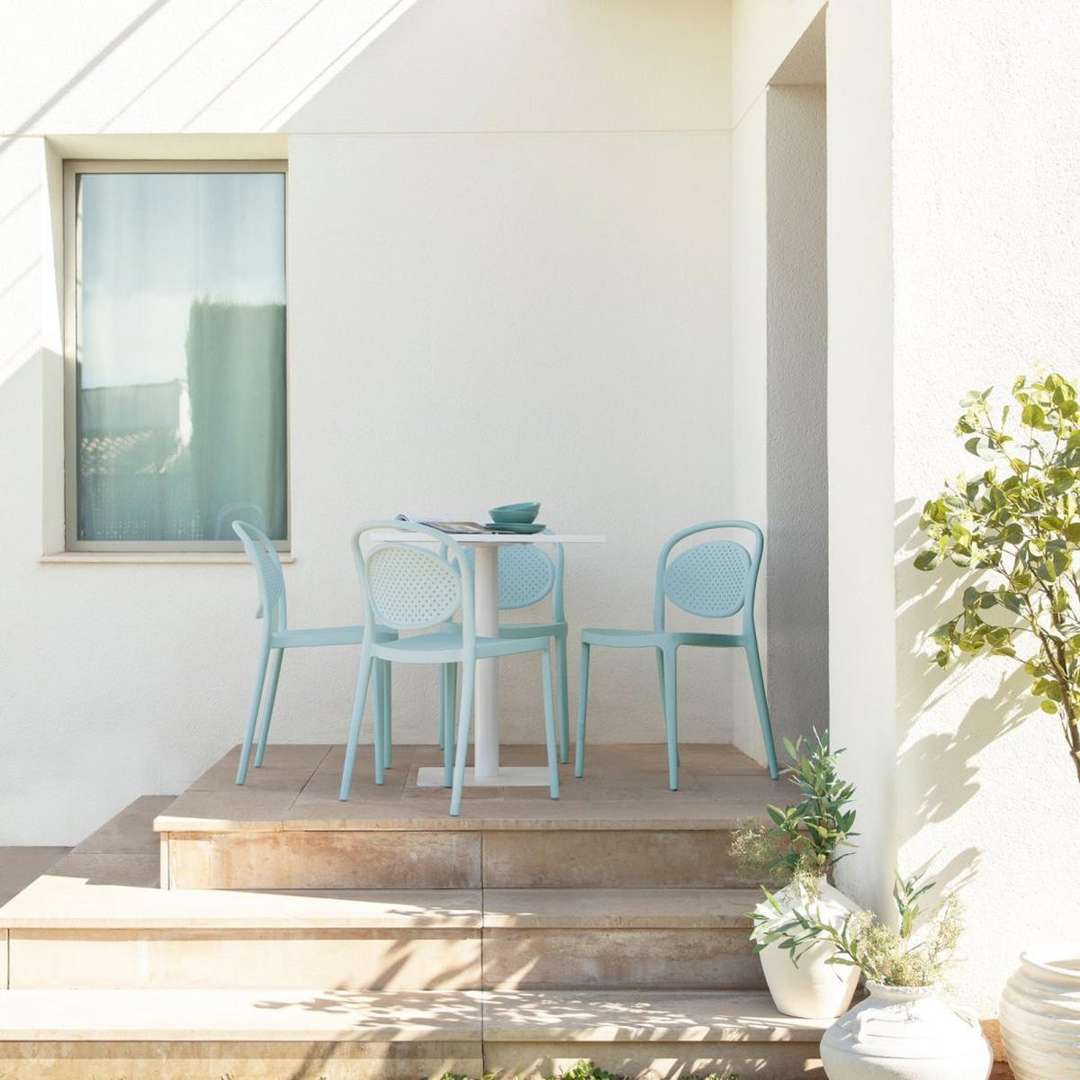 STUHL FÜR DRAUSSEN Kira Grün 43 cm x 80 cm - Grün, Kunststoff (43/80/53cm)