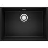 SPÜLBECKEN London Slim, 2-er set Schwarz 66/47 cm 1 Becken + Ablauf-Set ab 70er Unterschrank - Chromfarben/Schwarz, Kunststoff (66/20/47cm) - Primagran