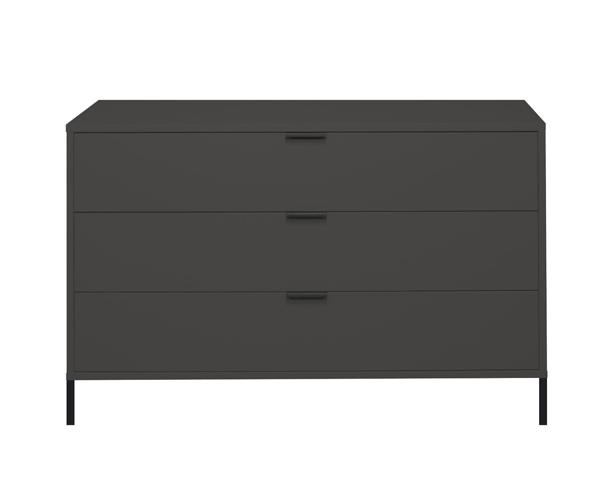 KOMMODE Erna 119x45x82 Anthrazit matt Lack - Anthrazit, Holzwerkstoff (119/82/45cm) - 58aufmkessel