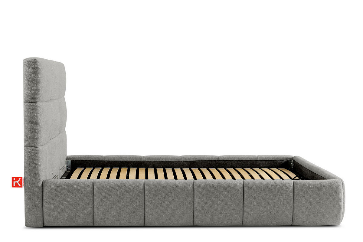 POLSTERBETT ALTOS Einzelbett, Bouclé, grau - Grau, Holz/Holzwerkstoff (120/200cm) - KONSIMO®