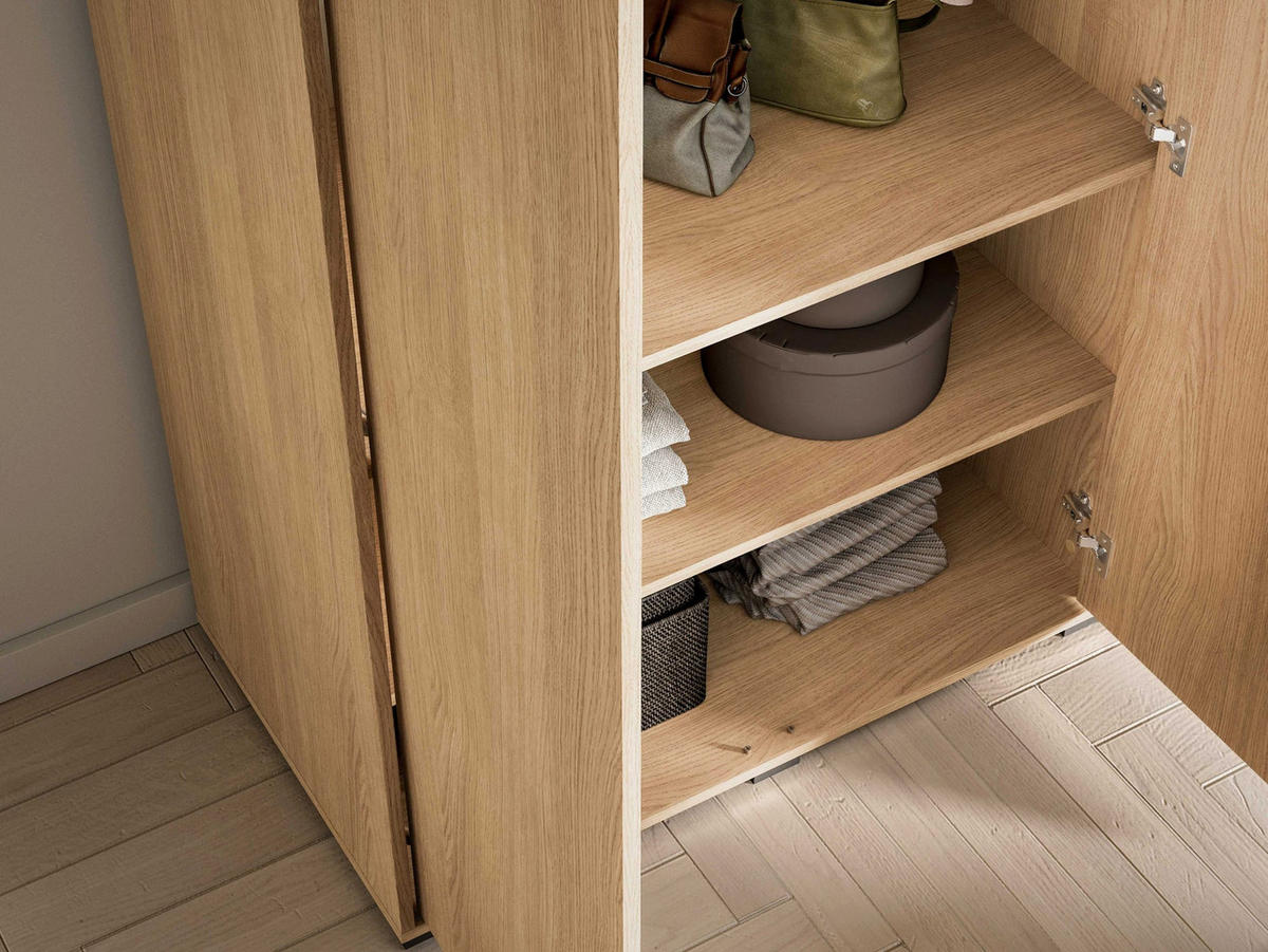 KLEIDERSCHRANK Heggers Mavelie Eicheoptik, 92 cm - Eichefarben, Holzwerkstoff (91.6/189.6/52cm) - Selsey