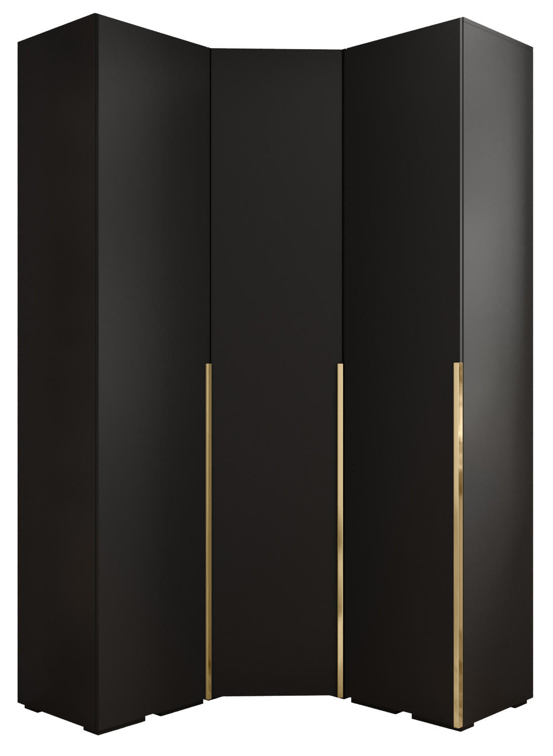GARDEROBEN-SET 236,7/131,7/47 - Goldfarben/Schwarz, Holz/Kunststoff (131.7/236.7/47cm) - Abiks Möbel