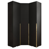 GARDEROBEN-SET 236,7/131,7/47 - Goldfarben/Schwarz, Holz/Kunststoff (131.7/236.7/47cm) - Abiks Möbel