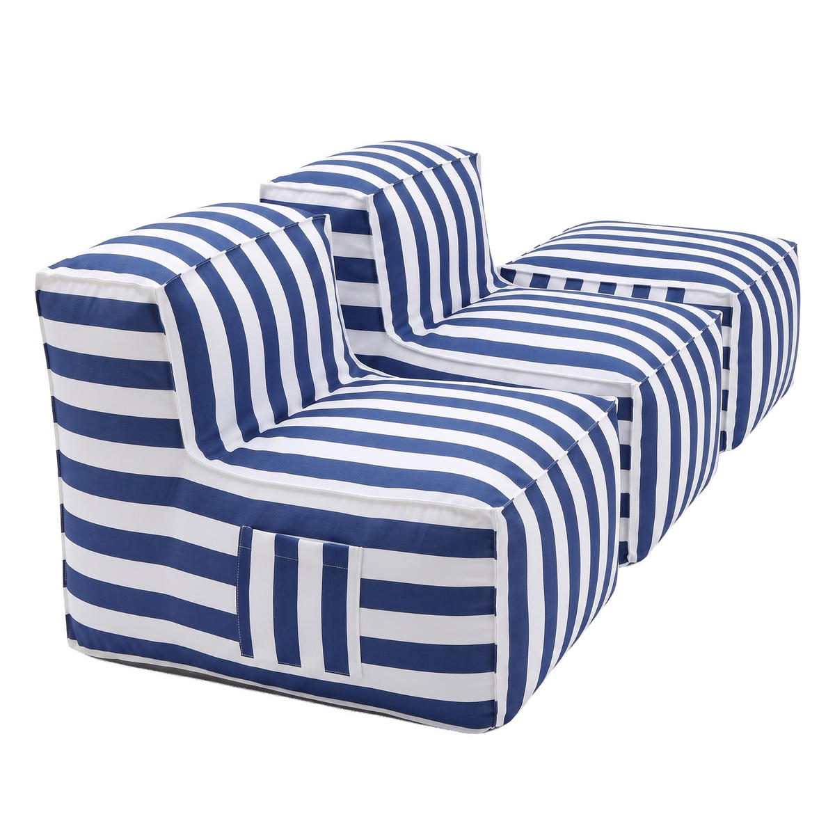 GARTENLOUNGE-SET SOFT SET 4 Blau - Blau, Textil - Muffo