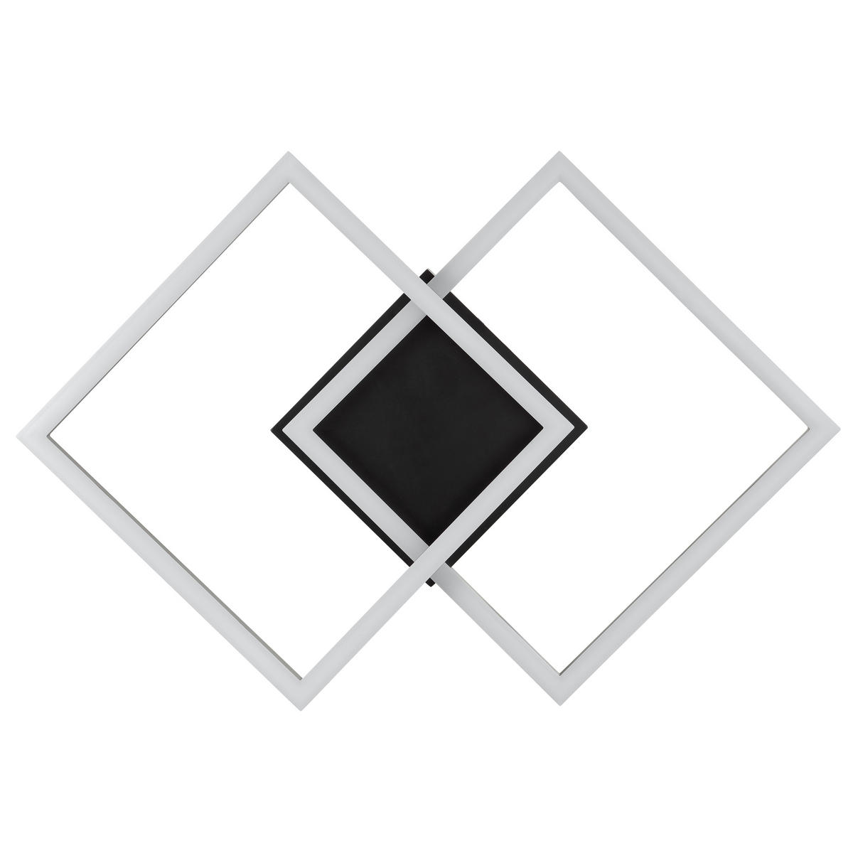 LED DECKENLEUCHTE Kaleo Schwarz 40,5/40,5/8 cm - Schwarz, Metall (40.5/40.5/8cm) - Brilliant