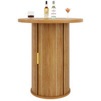 BARTISCH mit Stauraum 60 x 60 x 91,6 cm Holzoptik - Birnbaumfarben, Metall (60/60/91.6cm) - Meubliv