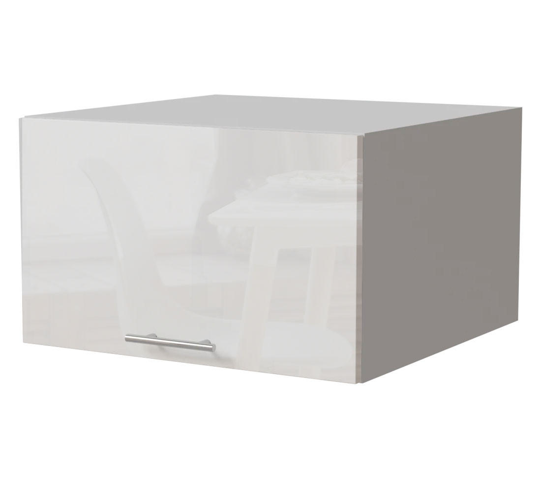 Feldmann-Wohnen Aufsatzschrank Weiß Hochglanz, Weiß 60x36x59 cm