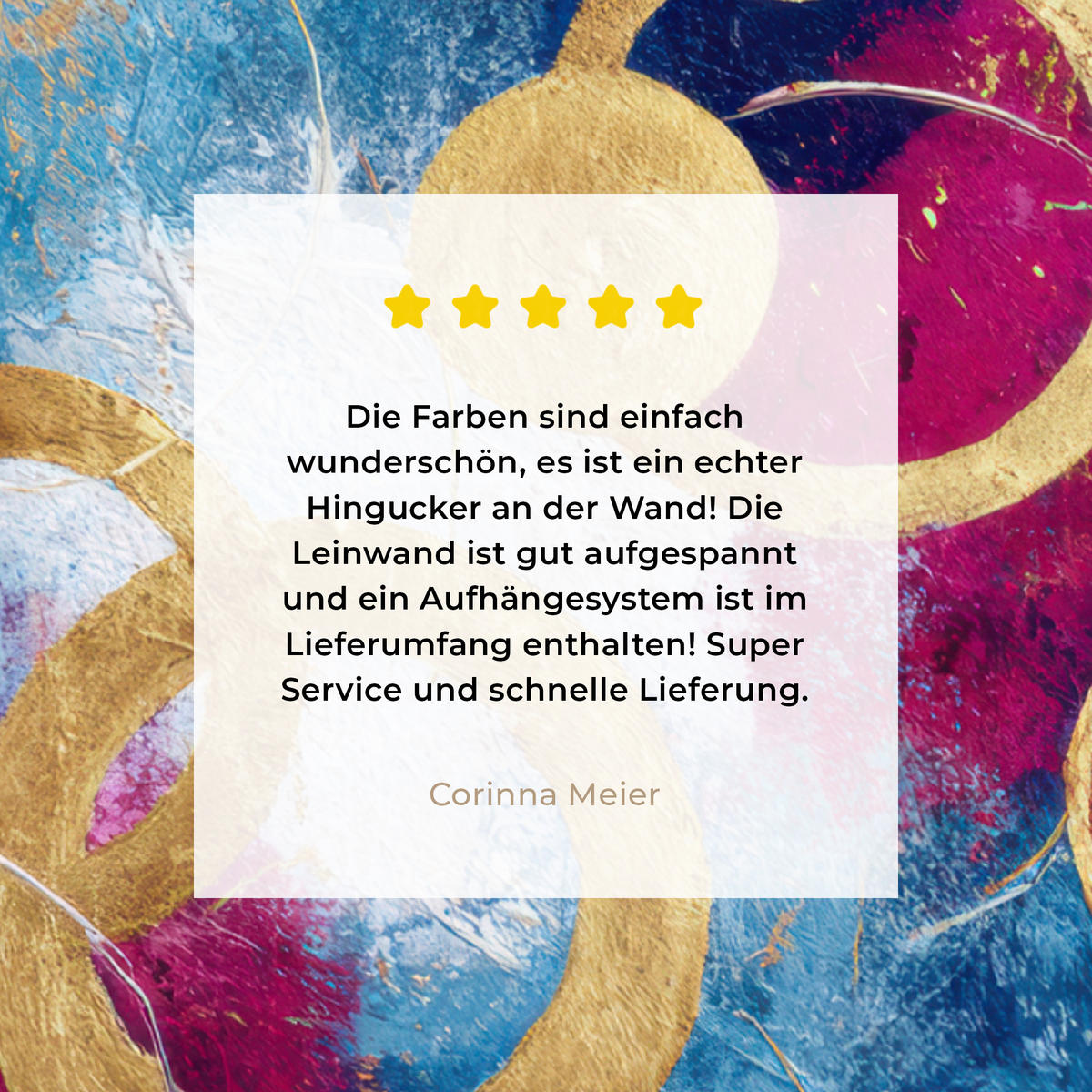 LEINWANDBILD Kreise - Gold - Abstrakt Deko Wohnzimmer 20x20 cm - Blau, Textil (20/20cm) - MuchoWow