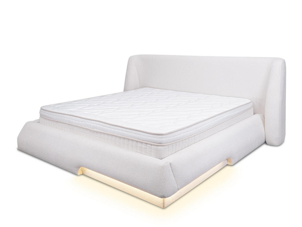 POLSTERBETT Moon Off-White 180/200 cm Boucle mit Bettkasten - Creme, Textil (180/200cm) - wonello