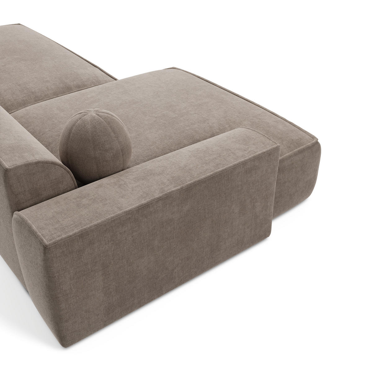 ECKSOFA LINKS Samt Taupe 260cm - Taupe, Textil (155/260cm) - Sia Home