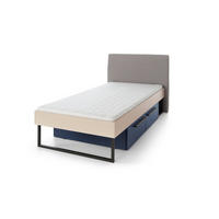 JUGENDBETT SORENTO 12 90/200 in Sandbeige/Geölte Eiche/Royalblau - Eichefarben/Beige, Holzwerkstoff (90/200cm) - Deine Möbel 24
