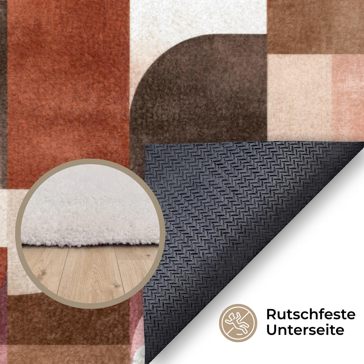 PREPROGE - Kvadrati - 200x140 cm - večbarvno, umetna masa/tekstil (200/0.4cm) - OnlyWow