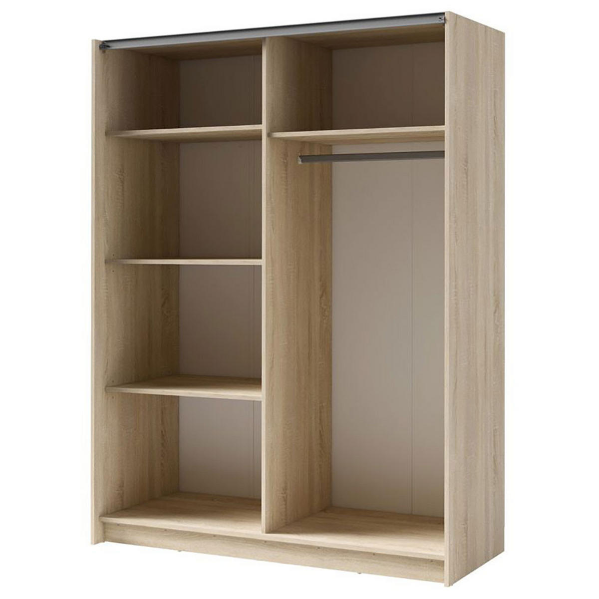 SCHWEBETÜRENSCHRANK Gozo Sonoma Eiche 180 / 62 / 198cm - Grau/Sonoma Eiche, Holz/Holzwerkstoff (180/198/62cm) - Feldmann-Wohnen