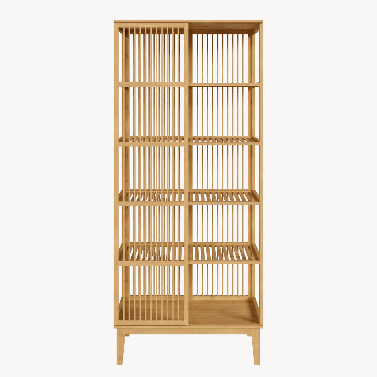 STOJANOVÁ POLIČKA Trundholm - přírodní, dřevo (80/185/45cm) - [en.casa]
