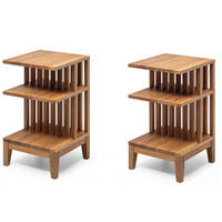 NACHTTISCH Celine 2er Set, Eiche, 37,5/37,5/65 cm - Beige, Holz (37.5/65/37.5cm) - WOODEK