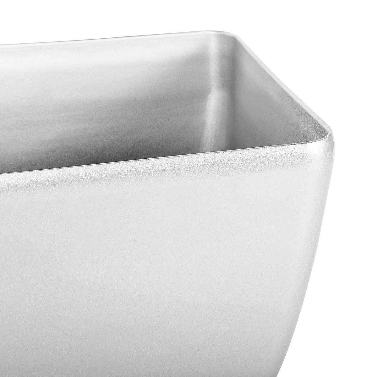 BLUMENTOPF2ER-SETSILBERQUADRATISCH 42/42/41cm Astras - Silberfarben, Stein (41cm) - Beliani
