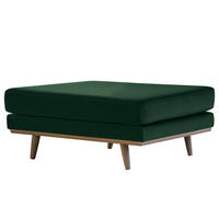 POLSTERHOCKER - Eichefarben/Grün, Eichenholz/Textil (85/43/60cm) - home24