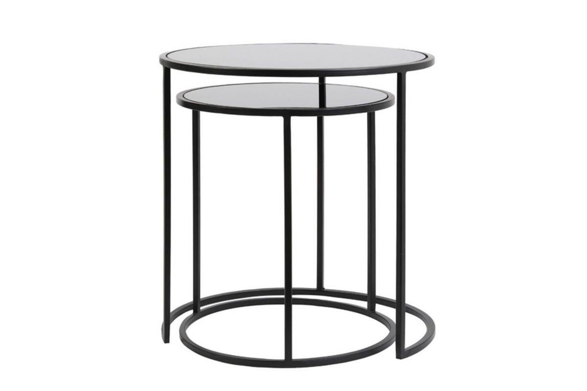 BEISTELLTISCH Duarte Schwarz Ø50/52 cm 2er-Set - Schwarz, Metall (50/50/52cm) - Light & Living