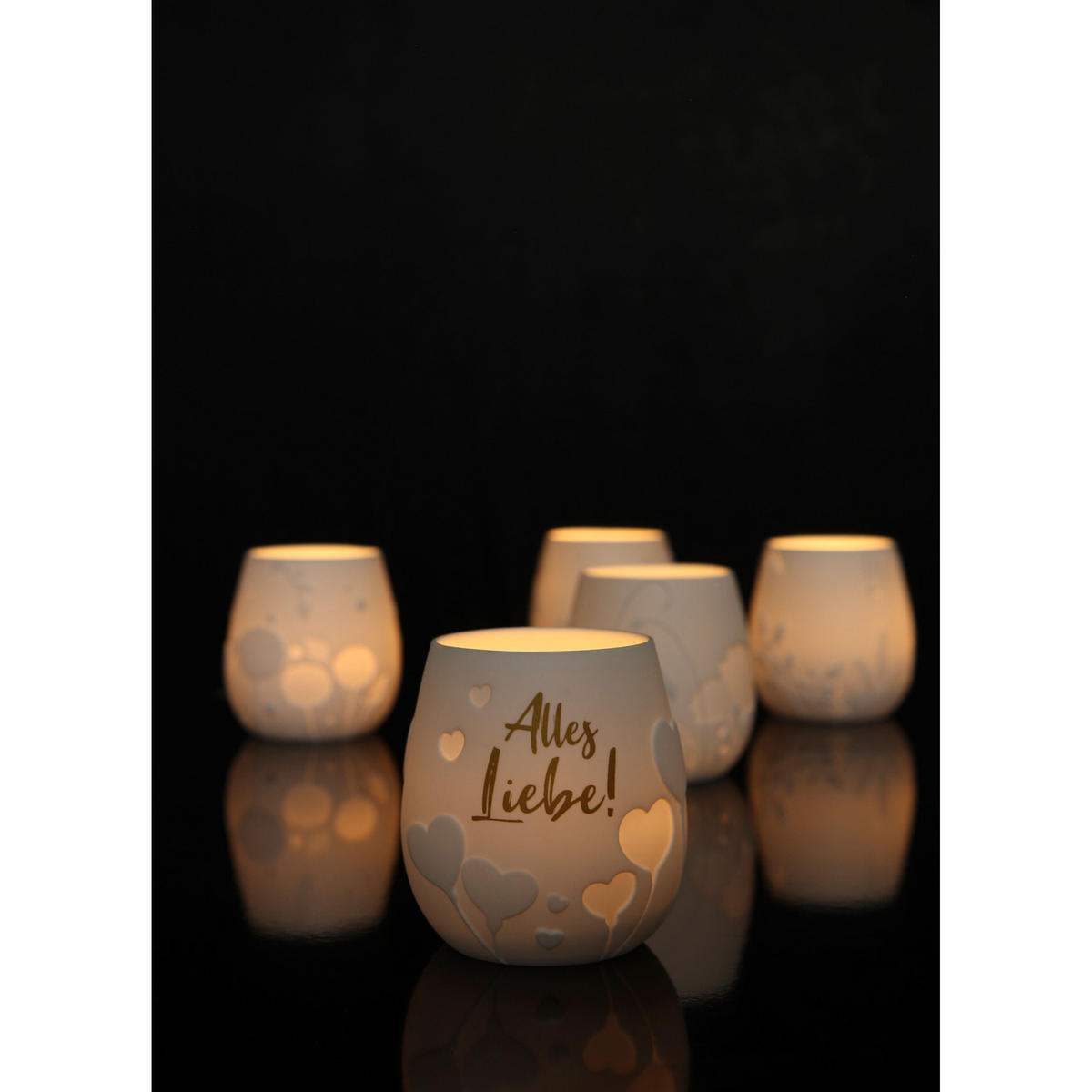 WINDLICHT Alles Liebe!, Biskuit-Porzellan, Weiß, 10 cm - Weiß, Keramik (9/10/9cm) - Goebel