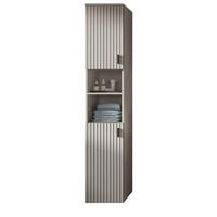 HOCHSCHRANK kaschmir 30 x 192 cm, Badschrank Türanschlag wechselbar - Kaschmir/Schwarz, Holzwerkstoff/Kunststoff (30/192/30cm) - Inn.Furn