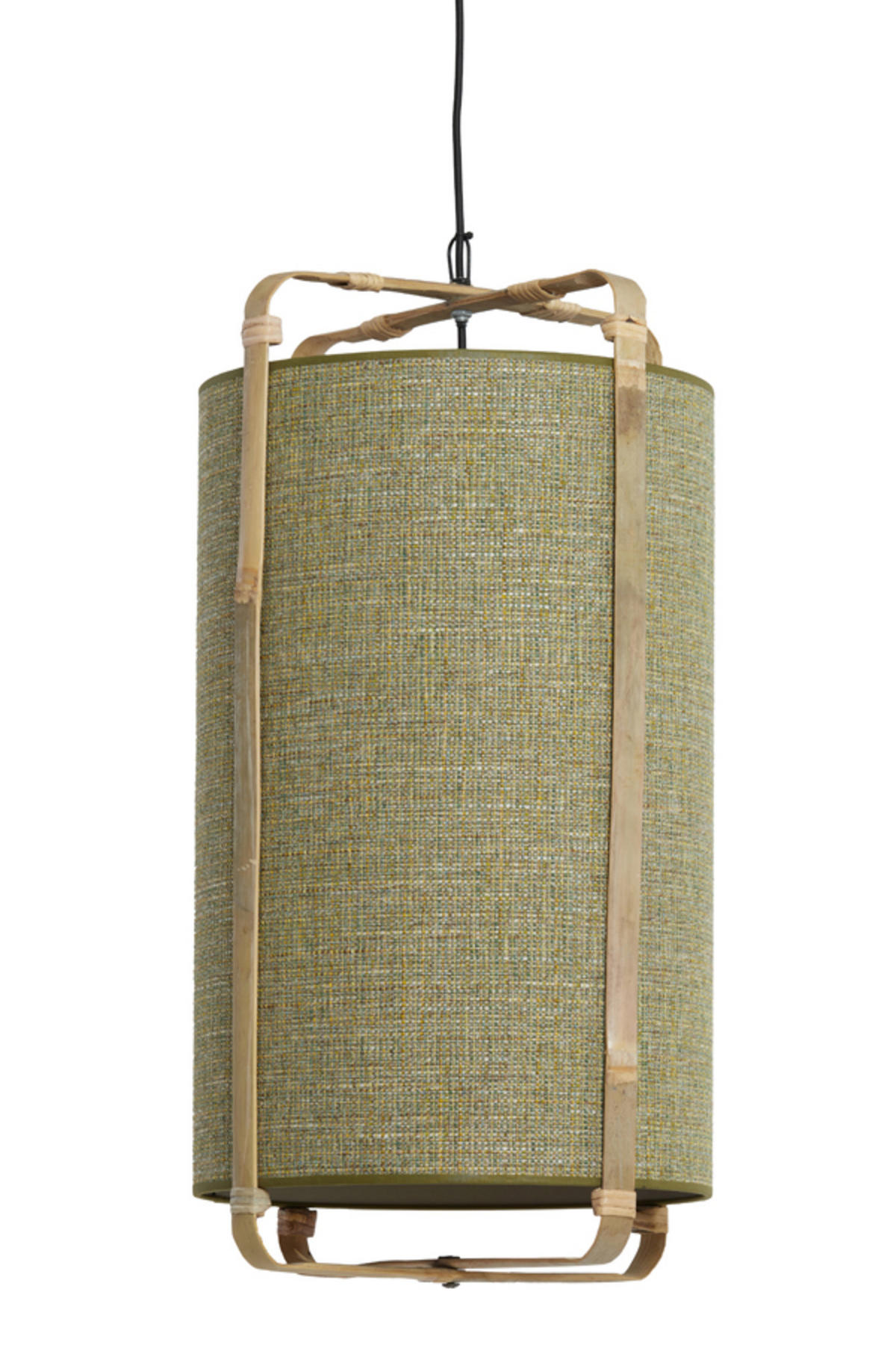 HÄNGELAMPE Sendai Grün Ø42/70 cm - Grün, Holz (42/42/70cm) - Light & Living