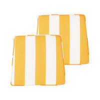 Gartenstuhlkissen 2er-Set Gelb 37/34 cm Terni - Gelb/Weiß, Textil (37/5/34cm) - Beliani