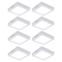 LED DECKENLEUCHTE Aufbau Weiß 8er Set - Weiß, Metall (16.7/16.7/3.1cm)