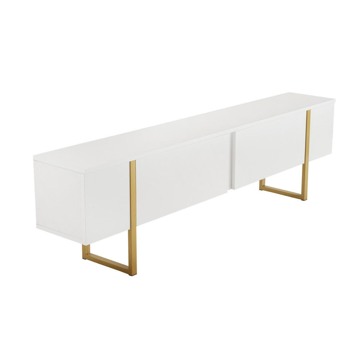 TV-MÖBEL mit 2 klapptüren - serenity 180/29,5/50 cm - Goldfarben/Weiß, Holzwerkstoff (29.5/50/180cm) - Calicosy