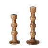 KERZENHALTER Bubbles 2er-Set - Dunkelbraun, Holz (12/34/12cm) - Boltze Home