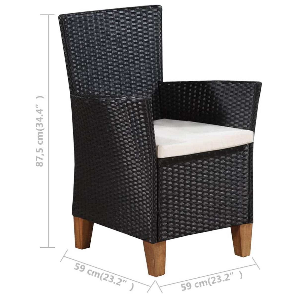 GARTEN-ESSGRUPPE 5-teilig Poly Rattan Schwarz Und Braun - Multicolor, Kunststoff - vidaXL