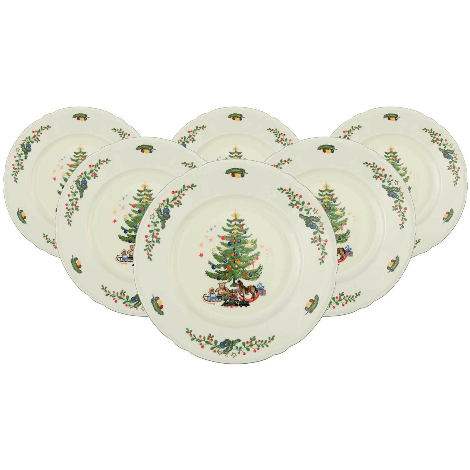 SPEISETELLER Marieluise Weihnachten weiß-grün ø 27,3 cm 6er Set - Weiß/Grün, Keramik (27.3cm) - Seltmann Weiden